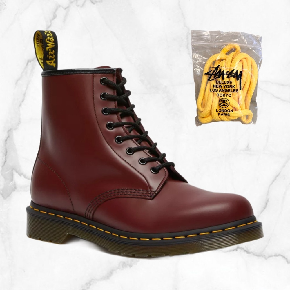 Dr. Martens 1460W Cherry Red Smooth Leather Boots
